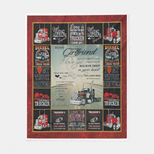 Personalized Truck Driver To My Girlfriend Fleece Blanket