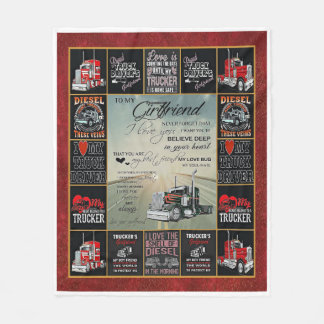 Personalized Truck Driver To My Girlfriend Fleece Blanket
