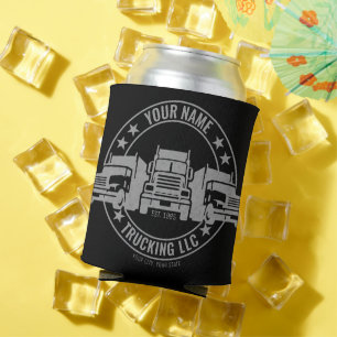 Personalized Trucker Big Rig Semi Truck Trucking  Can Cooler