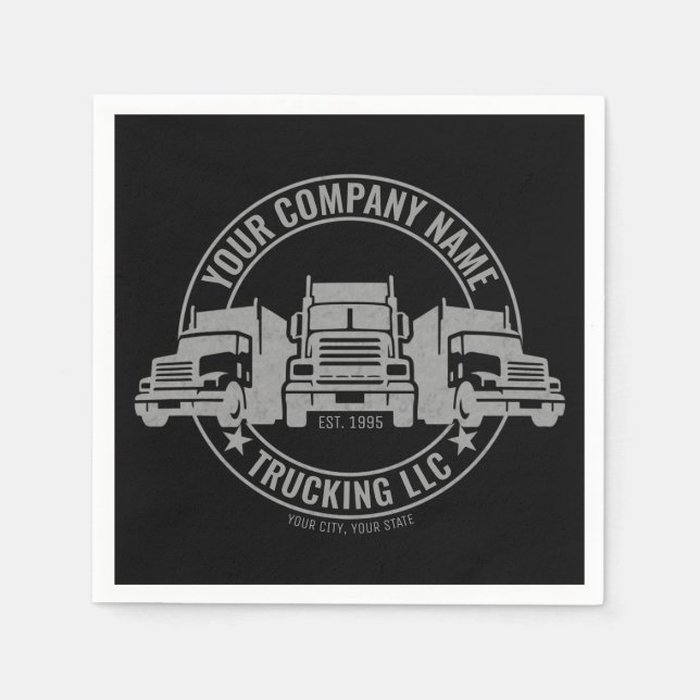 Personalized Trucker Big Rig Semi Truck Trucking   Napkin (Front)