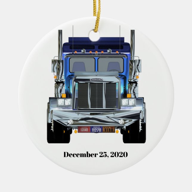 Personalized  Trucker Ornament (Front)