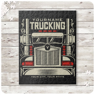 Personalized Trucking 18 Wheeler BIG RIG Trucker  Jigsaw Puzzle