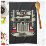 Personalized Trucking 18 Wheeler BIG RIG Trucker Kitchen Towel<br><div class="desc">Personalized Eighteen Wheeler Trucker Big Rig Semi Truck Trucking Company Design - Customize with your Name and Custom Text!</div>