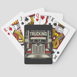 Personalized Trucking 18 Wheeler BIG RIG Trucker  Playing Cards