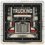 Personalized Trucking 18 Wheeler BIG RIG Trucker Square Wall Clock<br><div class="desc">Personalized Eighteen Wheeler Trucker Big Rig Semi Truck Trucking Company Design - Customize with your Name and Custom Text!</div>