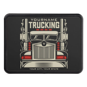 Personalized Trucking 18 Wheeler BIG RIG Trucker Trailer Hitch Cover