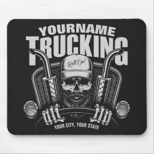 Personalized Trucking Skull Trucker Big Rig Truck Mouse Pad