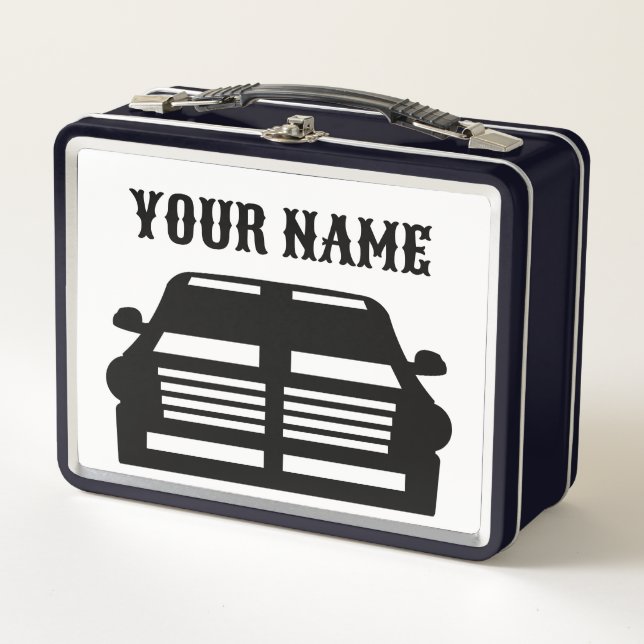 Personalized Trucks and Cars Custom Metal Lunch Box (Front)