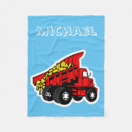 Personalized trucks | boys name fleece blanket