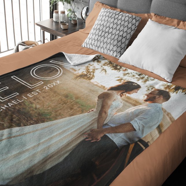 Personalized True Love Couple Photo Sherpa Blanket (Creator Uploaded)