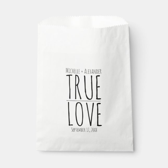 Personalized True Love Wedding Treat Favour Bag (Front)