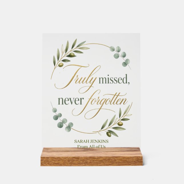 Personalized Truly Missed Boss Appreciation Acrylic Sign (Front)