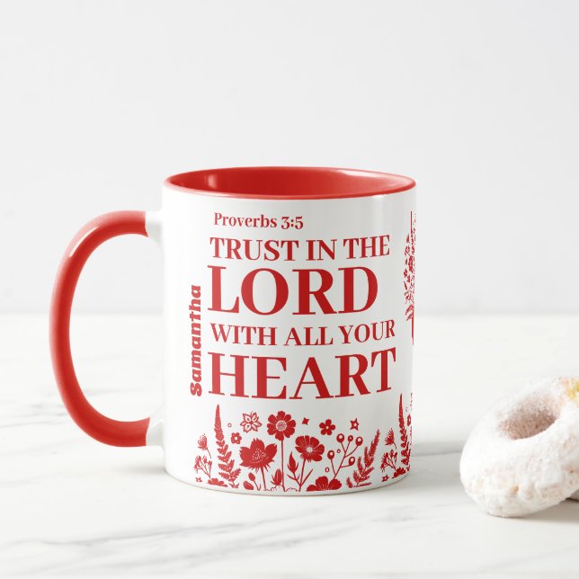 Personalized Trust in the Lord Christian Gift Mug (With Donut)