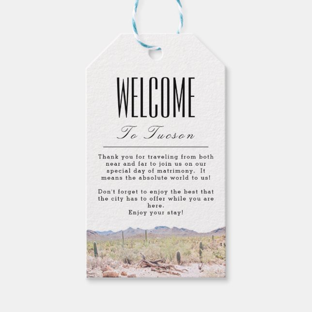 Personalized Tucson Welcome Gift Tag (Front)