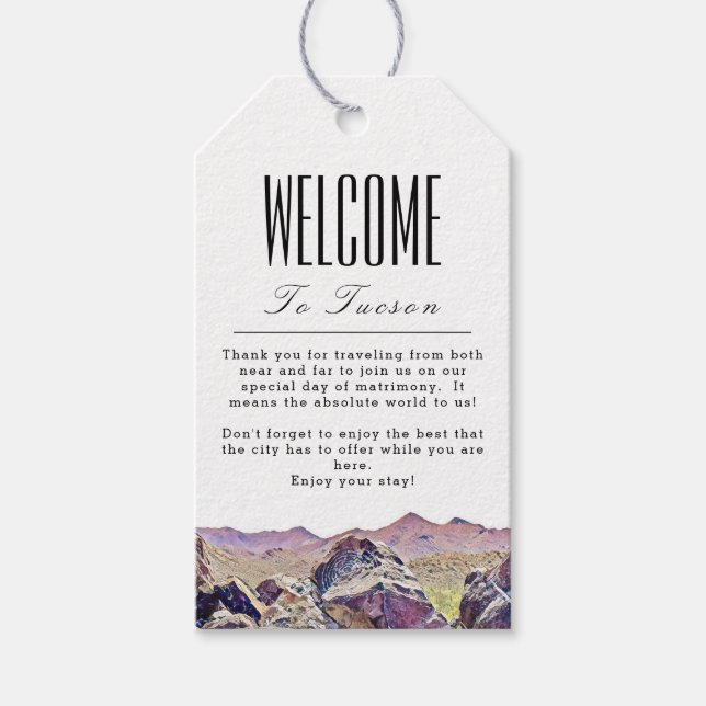 Personalized Tucson Welcome Gift Tag (Front)