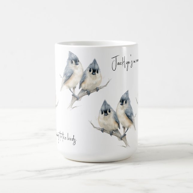 Personalized Tufted Titmouse Coffee Mug (Center)