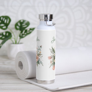 Personalized Tulip Bouquet Floral Water Bottle