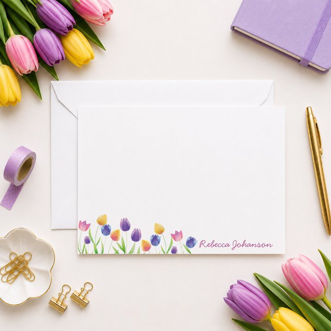 Personalized Tulip Note Card (Creator Uploaded)