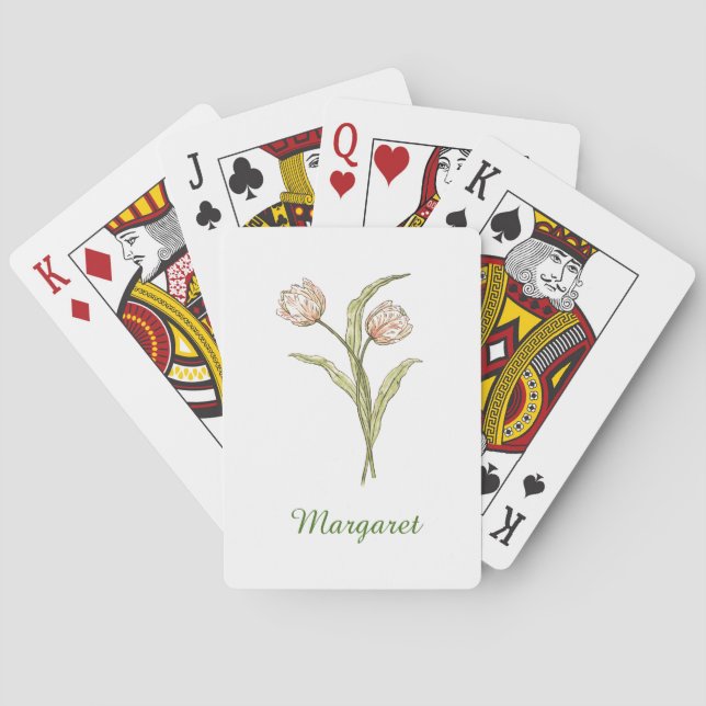 Personalized Tulip   Playing Cards (Back)