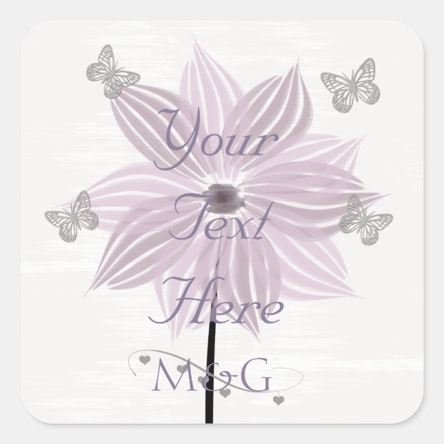 Personalized Tulips Square Sticker (Front)