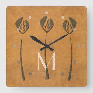 Personalized Tulips Square Wall Clock