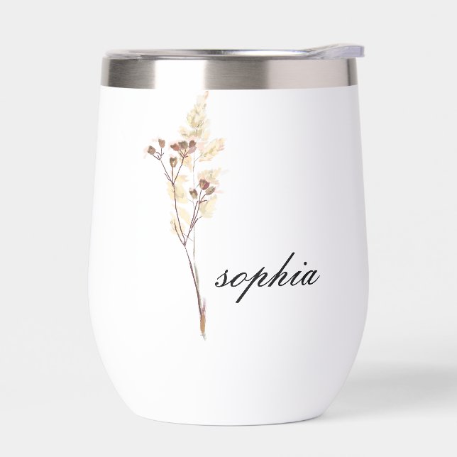 Personalized Tumbler,Custom Birth Flowers Tumbler  (Gauche)
