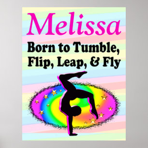 PERSONALIZED TUMBLING GYMNAST PERSONALIZED POSTER