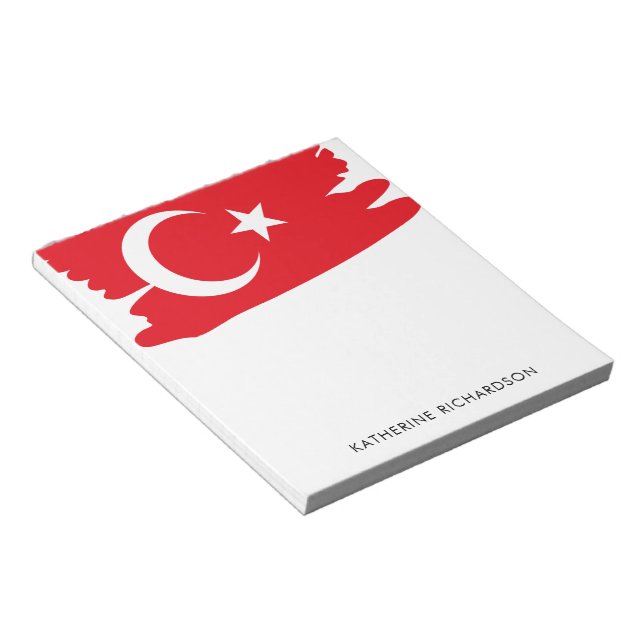 Personalized Turkey Turkish Flag Patriotic  Notepad (Angled)