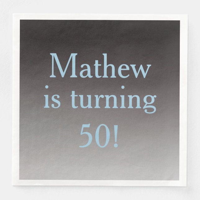 Personalized "Turning 50" 50th Birthday Napkin (Front)