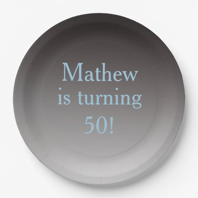 Personalized "Turning 50" 50th Birthday Paper Plate (Front)
