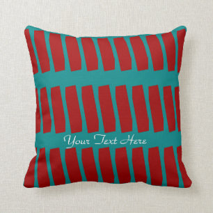 Personalized Turquoise and Brick 16" Square Pillow