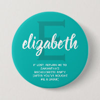 Personalized Turquoise Bachelorette Party