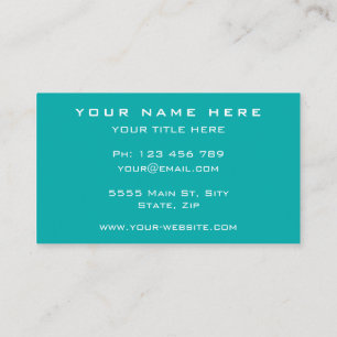 Personalized Turquoise Business Card with Logo