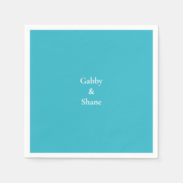 Personalized Turquoise Couples Shower  Napkin (Front)