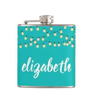 Personalized Turquoise Hip Flask