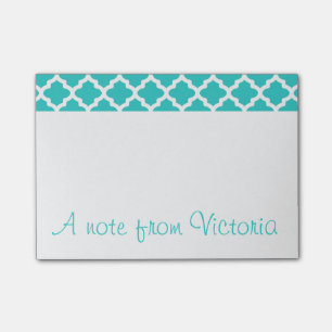 Personalized Turquoise Post It Notes
