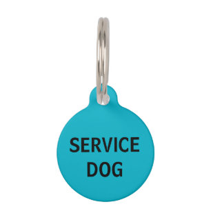 Personalized Turquoise Service Dog Pet Tag