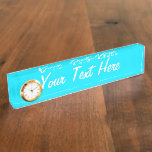Personalized Turquoise Sky Blue Colour Customize i Nameplate<br><div class="desc">This festive custom product is available in a vibrant accent cyan blue style colour decor for yourself or as a gift sure to make an impression in all occasions. Click on the "Customize it!" button or link you find on this product page to reveal a set of user friendly designing...</div>