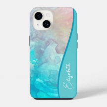 Personalized Turquoise Watercolor