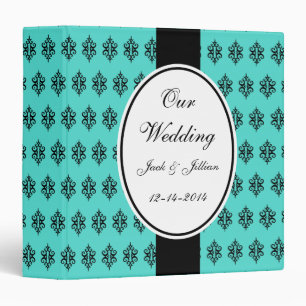 Personalized Turquoise Wedding Scrapbook Binder