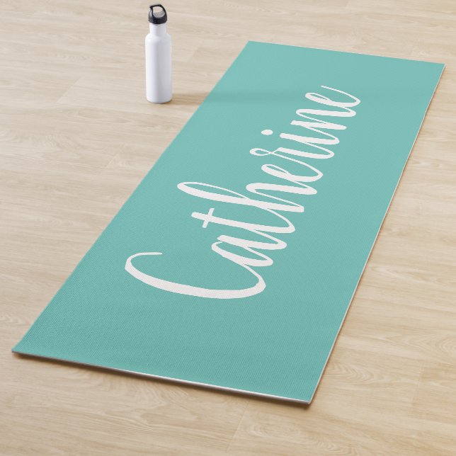 Personalized Turquoise Yoga Mat with Name  (In Situ)