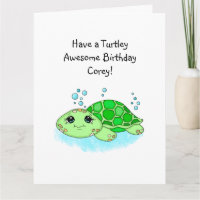 Personalized Turtle Happy Birthday | Colouring Pag