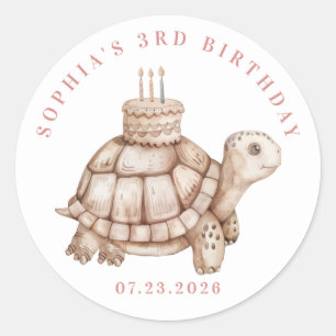 Personalized Turtle Round Stickers