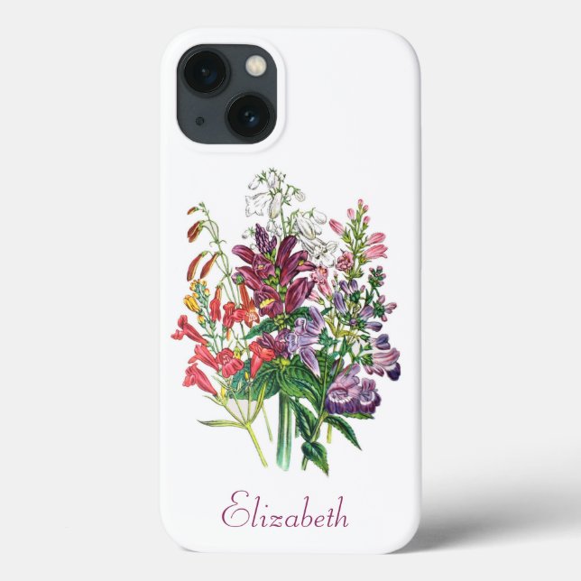 Personalized Turtlehead and Beardtongue Flowers Ca Case-Mate iPhone Case (Back)