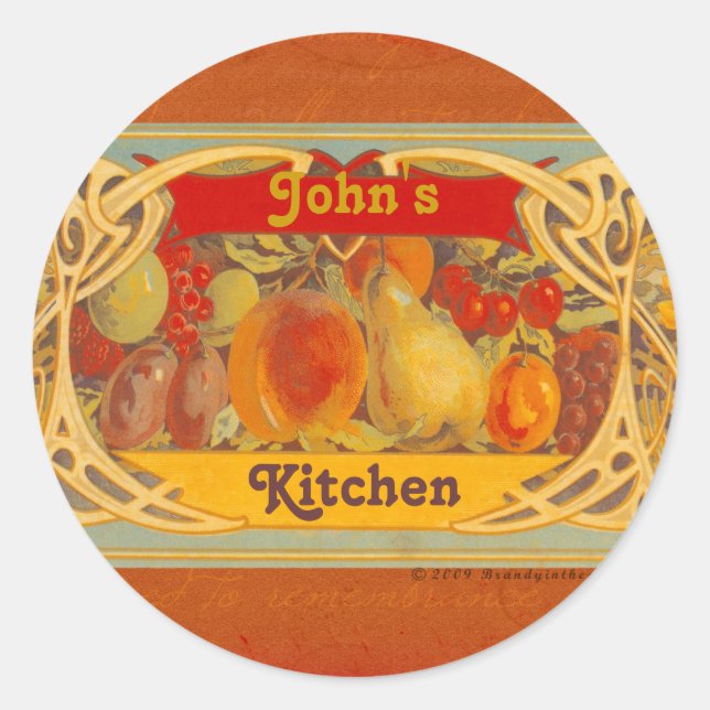 Personalized Tuscan Kitchen Stickers (Front)