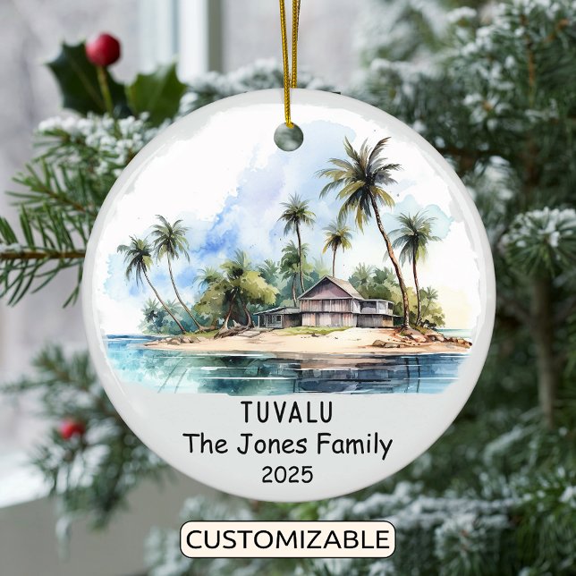 Personalized Tuvalu Ornament, Oceania Ceramic Ornament (Creator Uploaded)