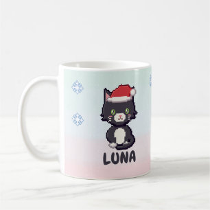 Personalized Tuxedo Cat Christmas Mug