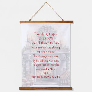 Personalized Twas the Night Before Christmas Poem Hanging Tapestry
