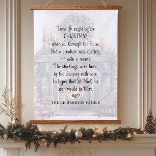 Personalized Twas the Night Before Christmas Poem Hanging Tapestry