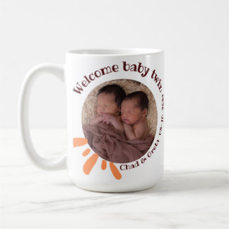 Personalized Twin Baby Photo Mug | Custom Newborn 
